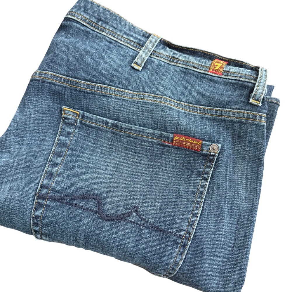 7 For All Mankind Austyn Relaxed Straight Leg Jeans Mens 40x30 Dark Wash Blue